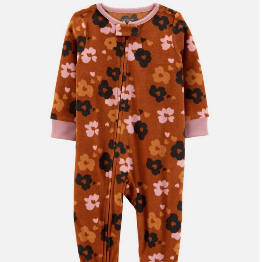 Carters Baby 1-Piece Floral Fleece Footie PJs - 6 months